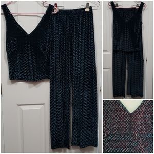 Carushka Active Wear Velvet Elastic waist Blue M